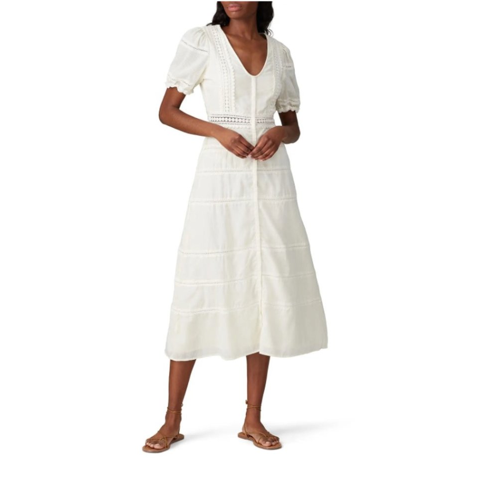 Sweet Baby Jamie - Ivory Lace Midi Dress